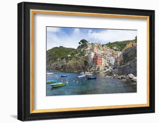 Clifftop Village of Riomaggiore, Cinque Terre, UNESCO World Heritage Site, Liguria, Italy, Europe-Gavin Hellier-Framed Photographic Print