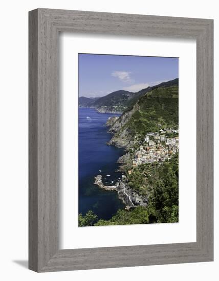 Clifftop Village of Riomaggiore, Cinque Terre, UNESCO World Heritage Site, Liguria, Italy, Europe-Gavin Hellier-Framed Photographic Print