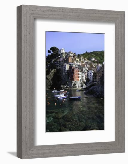 Clifftop Village of Riomaggiore, Cinque Terre, UNESCO World Heritage Site, Liguria, Italy, Europe-Gavin Hellier-Framed Photographic Print