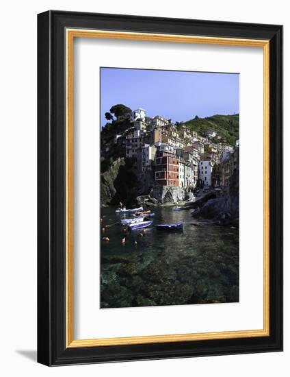 Clifftop Village of Riomaggiore, Cinque Terre, UNESCO World Heritage Site, Liguria, Italy, Europe-Gavin Hellier-Framed Photographic Print