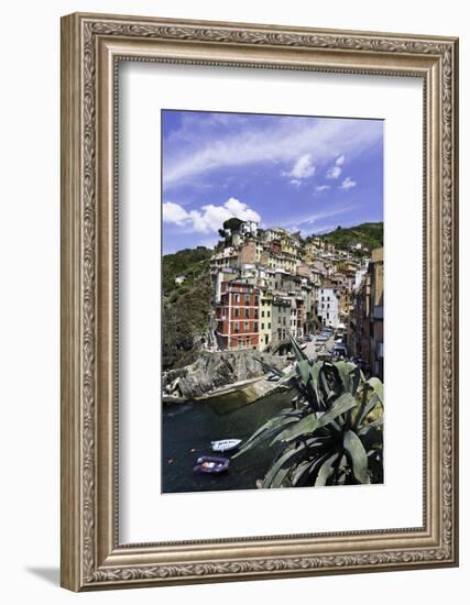 Clifftop Village of Riomaggiore, Cinque Terre, UNESCO World Heritage Site, Liguria, Italy, Europe-Gavin Hellier-Framed Photographic Print