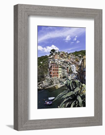 Clifftop Village of Riomaggiore, Cinque Terre, UNESCO World Heritage Site, Liguria, Italy, Europe-Gavin Hellier-Framed Photographic Print