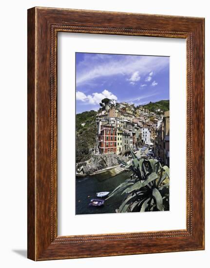 Clifftop Village of Riomaggiore, Cinque Terre, UNESCO World Heritage Site, Liguria, Italy, Europe-Gavin Hellier-Framed Photographic Print