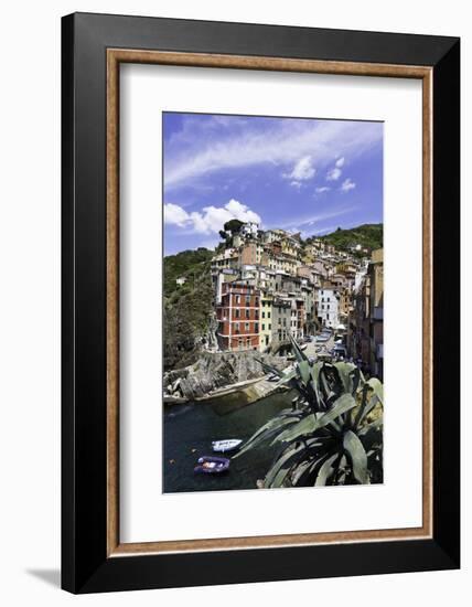 Clifftop Village of Riomaggiore, Cinque Terre, UNESCO World Heritage Site, Liguria, Italy, Europe-Gavin Hellier-Framed Photographic Print