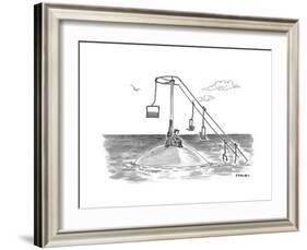 Climate change ski lift. - Cartoon-Pat Byrnes-Framed Premium Giclee Print