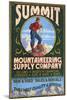 Climber Mountaineering - Vintage Sign-Lantern Press-Mounted Art Print