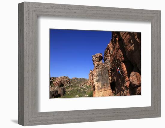 Climber on cliffs in the Cederberg mountains, Western Cape, South Africa, Africa-David Pickford-Framed Photographic Print