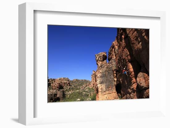 Climber on cliffs in the Cederberg mountains, Western Cape, South Africa, Africa-David Pickford-Framed Photographic Print