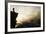 Climber on Kala Pattar Peak (5545M) with Buddhist Prayer Flags at Sunset, Nepal, Himalaya-Enrique Lopez-Tapia-Framed Photographic Print