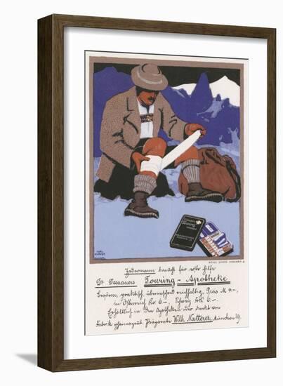 Climber Uses First Aid-Carl Kunst-Framed Art Print