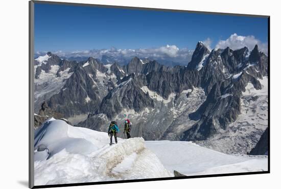 Climbers approaching the Tunnel to the Aiguile du Midi, 3842m, Graian Alps, Chamonix, Haute Savoie,-James Emmerson-Mounted Photographic Print