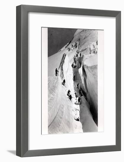 Climbers Ascending Mont Blanc, circa 1860-Bisson Freres Studio-Framed Giclee Print