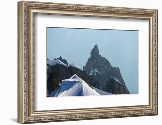 Climbers Descending from Aiguille Du Midi, Chamonix, Rhone Alpes, Haute Savoie, France, Europe-Christian Kober-Framed Photographic Print