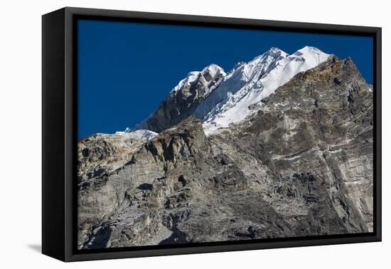 Climbers make their way to summit of Lobuche, 6119m peak in Khumbu (Everest), Nepal, Himalayas-Alex Treadway-Framed Premier Image Canvas