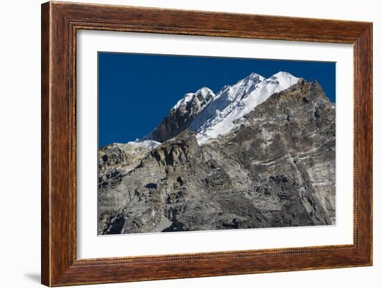 Climbers make their way to summit of Lobuche, 6119m peak in Khumbu (Everest), Nepal, Himalayas-Alex Treadway-Framed Photographic Print