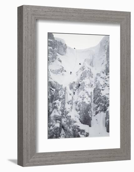 Climbers on Ascent of Cairn Lochan in Winter, Cairngorms Np, Highlands, Scotland, UK-Mark Hamblin-Framed Photographic Print