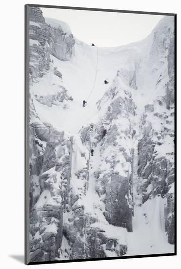 Climbers on Ascent of Cairn Lochan in Winter, Cairngorms Np, Highlands, Scotland, UK-Mark Hamblin-Mounted Photographic Print