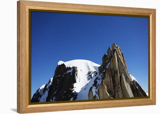 Climbers on Midi Plan traverse, Chamonix, Haute Savoie, Rhone Alpes, French Alps, France, Europe-Christian Kober-Framed Premier Image Canvas