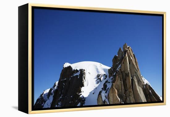 Climbers on Midi Plan traverse, Chamonix, Haute Savoie, Rhone Alpes, French Alps, France, Europe-Christian Kober-Framed Premier Image Canvas