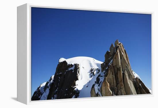 Climbers on Midi Plan traverse, Chamonix, Haute Savoie, Rhone Alpes, French Alps, France, Europe-Christian Kober-Framed Premier Image Canvas