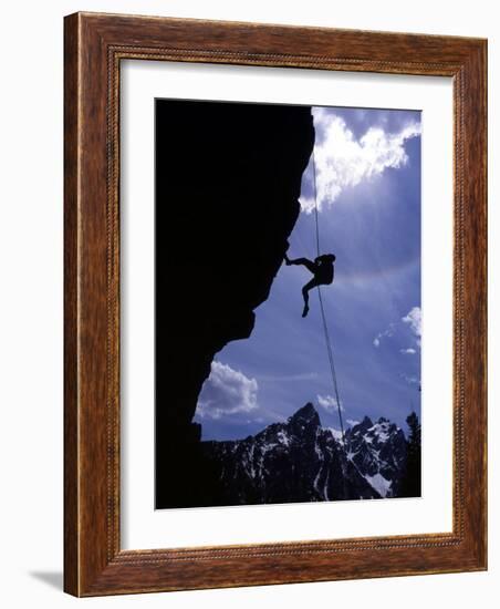 Climbing Baxter Pinnacle, Grand Teton National Park, Wyoming, USA-Howie Garber-Framed Photographic Print