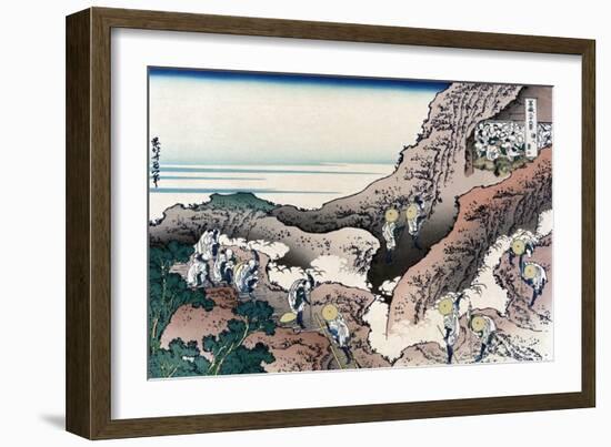 Climbing Mt. Fuji-Katsushika Hokusai-Framed Premium Giclee Print