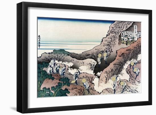 Climbing Mt. Fuji-Katsushika Hokusai-Framed Premium Giclee Print