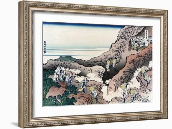 Climbing Mt. Fuji-Katsushika Hokusai-Framed Art Print