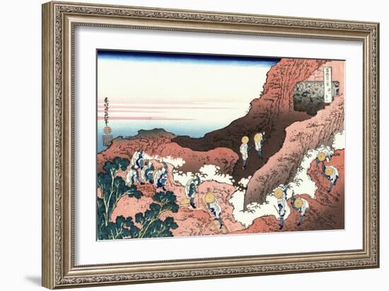 Climbing on Mt. Fuji-Katsushika Hokusai-Framed Giclee Print