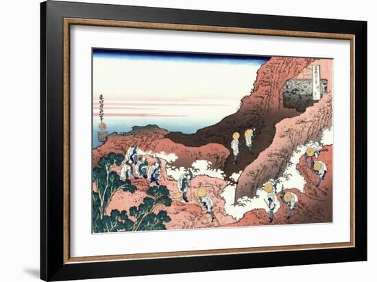 Climbing on Mt. Fuji-Katsushika Hokusai-Framed Giclee Print