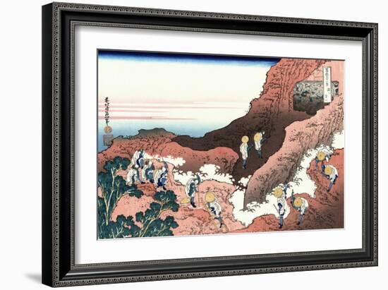 Climbing on Mt. Fuji-Katsushika Hokusai-Framed Giclee Print