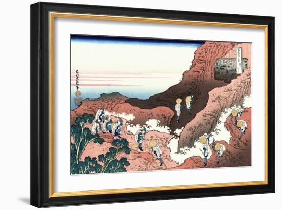 Climbing on Mt. Fuji-Katsushika Hokusai-Framed Giclee Print