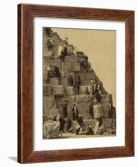 Climbing the Great Pyramid of Giza, 19th Century-Science Source-Framed Giclee Print