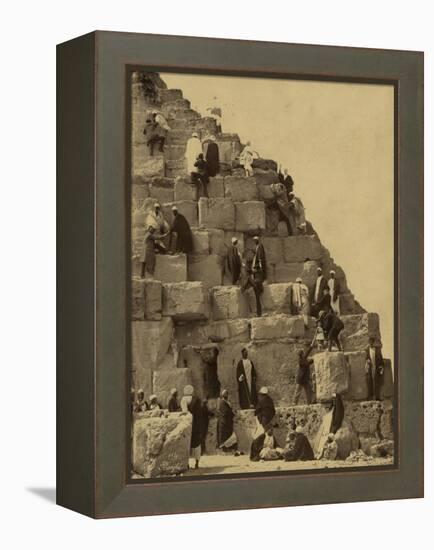 Climbing the Great Pyramid of Giza, 19th Century-Science Source-Framed Premier Image Canvas