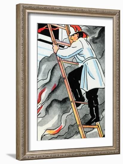 Climbing the Ladder In Harms Way-Julia Letheld Hahn-Framed Art Print