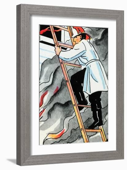 Climbing the Ladder In Harms Way-Julia Letheld Hahn-Framed Art Print