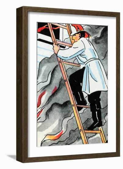 Climbing the Ladder In Harms Way-Julia Letheld Hahn-Framed Art Print