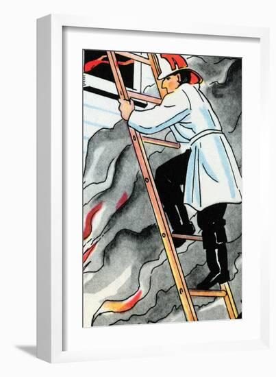 Climbing the Ladder In Harms Way-Julia Letheld Hahn-Framed Art Print