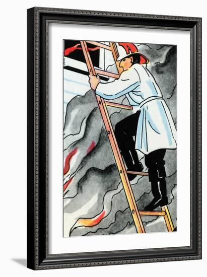 Climbing the Ladder In Harms Way-Julia Letheld Hahn-Framed Art Print