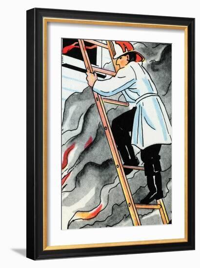 Climbing the Ladder In Harms Way-Julia Letheld Hahn-Framed Art Print