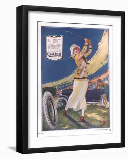 Clincher, Golf Tyres, uk, 1919-null-Framed Giclee Print