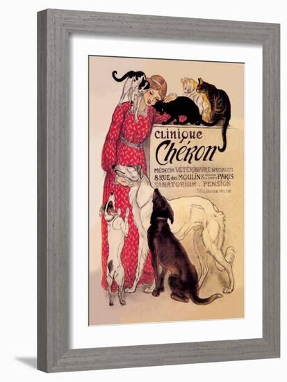 Clinique Cheron, Veterinary Medicine and Hotel-Théophile Alexandre Steinlen-Framed Art Print