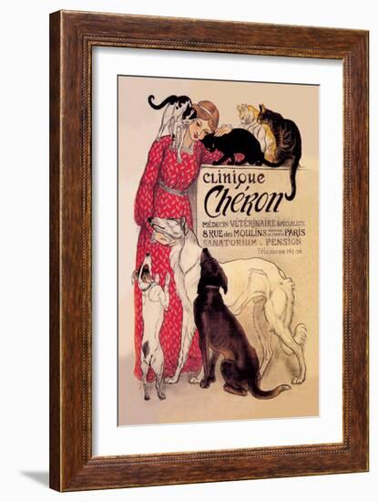 Clinique Cheron, Veterinary Medicine and Hotel-Théophile Alexandre Steinlen-Framed Art Print