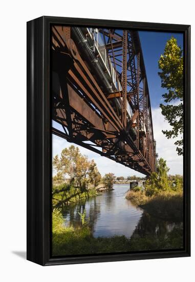 Clinton Presidential Park Bridge, Little Rock, Arkansas, USA-Walter Bibikow-Framed Premier Image Canvas