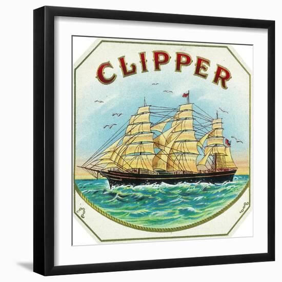 Clipper Brand Cigar Box Label, Nautical-Lantern Press-Framed Art Print