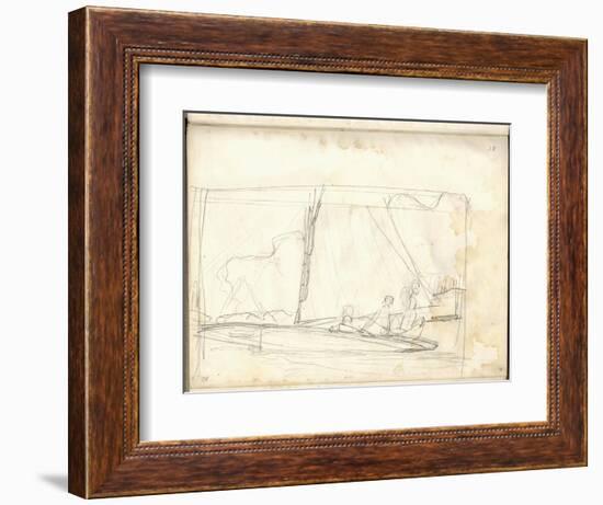 Clipper of Argenteuil Tacking (Pencil on Paper)-Claude Monet-Framed Giclee Print