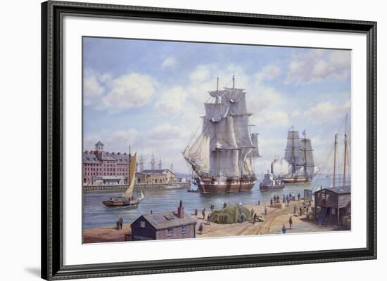 Clipper "Reindeer" Old Boston-Roy Cross-Framed Giclee Print