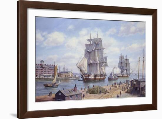 Clipper "Reindeer" Old Boston-Roy Cross-Framed Giclee Print