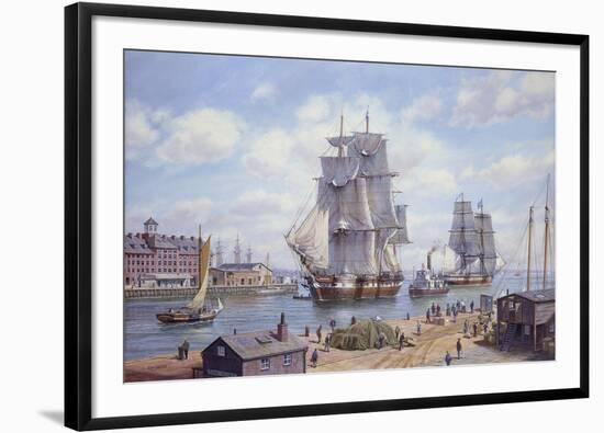 Clipper "Reindeer" Old Boston-Roy Cross-Framed Giclee Print