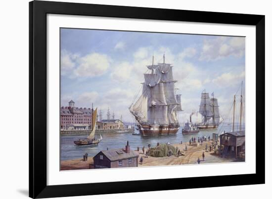 Clipper "Reindeer" Old Boston-Roy Cross-Framed Giclee Print